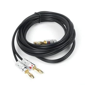 

1 Pc Audio Speakers Cable Cord Line OFC Wire W/ Banana Plug Connector Stereo