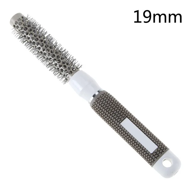 19cm Shopify 1 шт. 5 размеров керамическая щетка для волос Ион+ круглая расческа Парикмахерская туалетный салон Стайлинг ручка без скольжения серая керамика Расческа Горячая - Цвет: 19cm