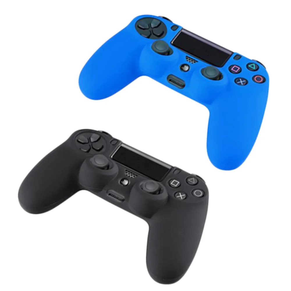 Newest black blue red Soft Silicone Rubber Gel Skin Non-slip Case Cover for PS4 Controller