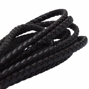 

5m/lot approx 7*5.8mm brown black Leather Cord For DIY Men Bracelet Jewelry Making Flat Braid Cord Accessories Findings Handmade