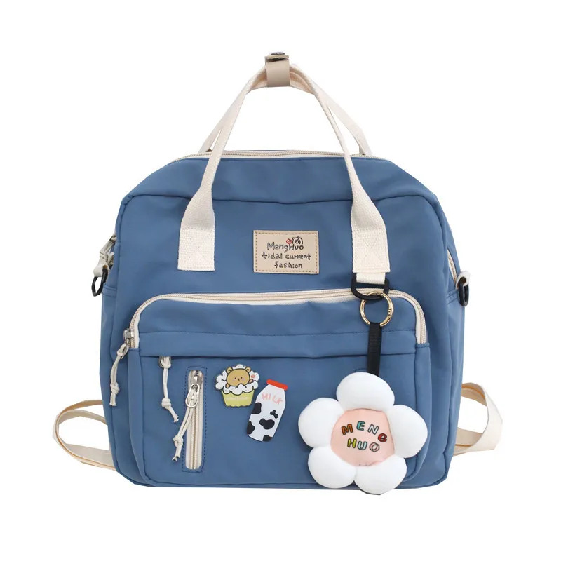 thumbnail image 1 of Mini mochila pequeña de lona de estilo coreano para mujer, mochila de flores para colegiala, 1 of 5