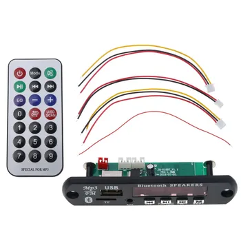 

Remote Control Bluetooth Car Kit MP3 WMA Decoder Board Wireless Audio Module Adapter Bluetooth Speakers USB TF Radio 12V