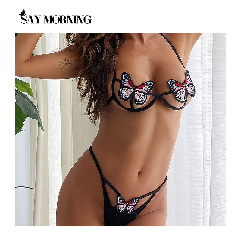 Сказать утро Для женщин сексуальный аппликацией в виде бабочки вокруг шеи