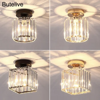 

Led Ceiling Lights Crystal Led Ceiling Lamp Balck Gold Silver Plafonnier Modern Round Square Living Room Bedroom Kitchen Bar E27