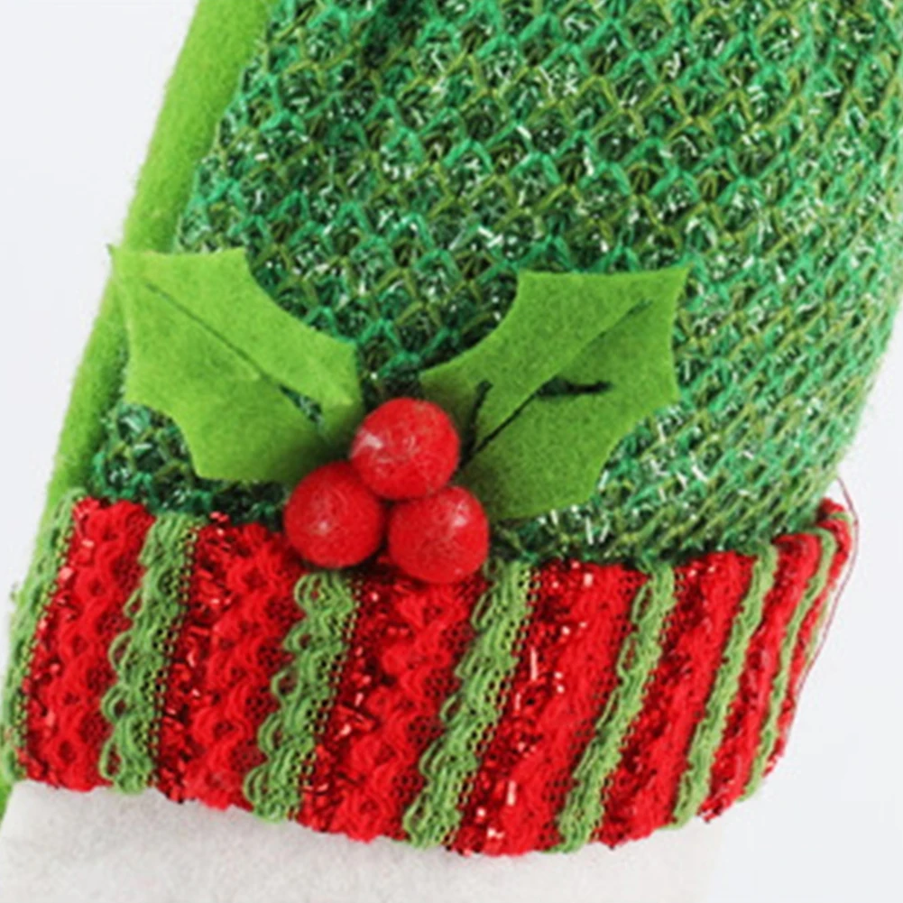 New Christmas Santa Snowman Elk Drawstring Bag Wine Bottle Cover Sleeve Table Decor
