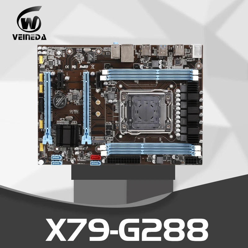 Материнская плата VEINEAD X79 материнская LGA2011 ATX USB3.0 SATA3 PCI E DDR3 64 ГБ компьютерные