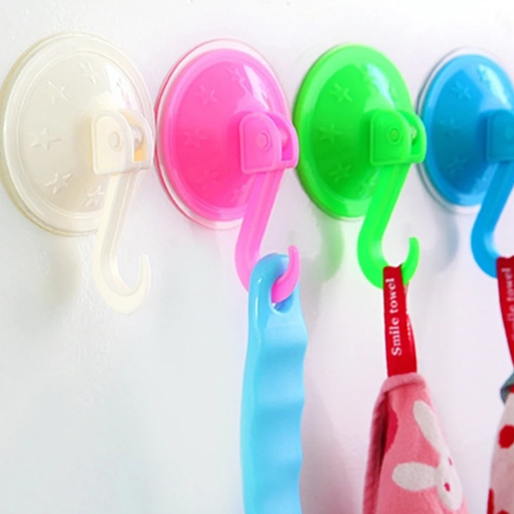 Seamless Wall Hanger for Key Clothes Cap, Removable Bathroom Kitchen Wall Strong Suction Cup Hook Hanger Vacuum Sucker