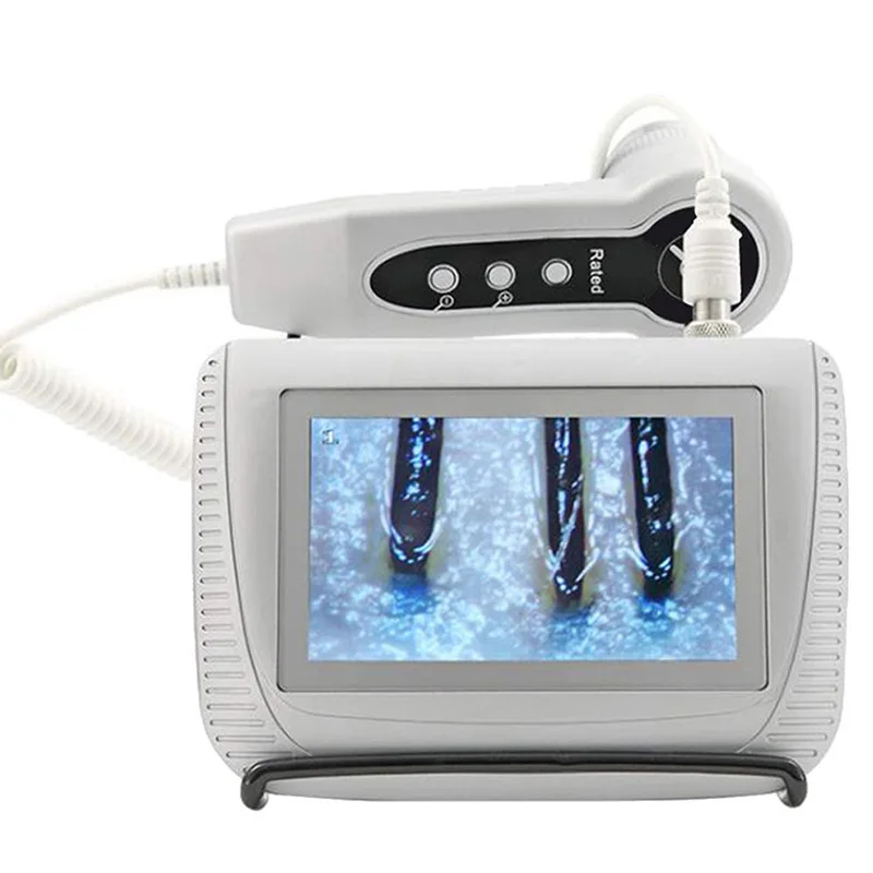 Skin Analyzer Testing Scanner 5inch Hair Scalp Hair Follicle Detector Skin Detector Moisture Tester for Beauty Salon 50X 200X