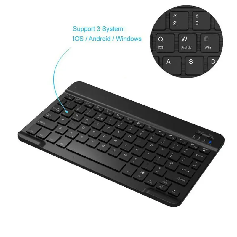 Универсальная перезаряжаемая Беспроводная Bluetooth клавиатура с 7 цветами светодиодный подсветка для iPad iPhone ноутбука ПК планшета смартфонов Acc