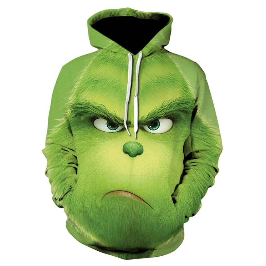 

2019 new Movie The Grinch 3d Printing Sweatshirt Hip Hop Streetwear Coat hoodie men Fashion Casual Harajuku funny mens Hoodies