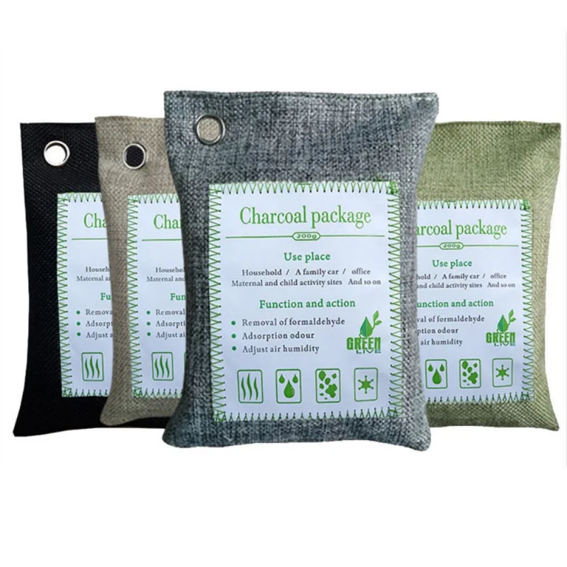 

200g/pack Air Purification Air Purifying Pouches Nature Fresh Charcoal Bamboo Air Purifying Bag Mold Odor Purifier Bamboo Fabric