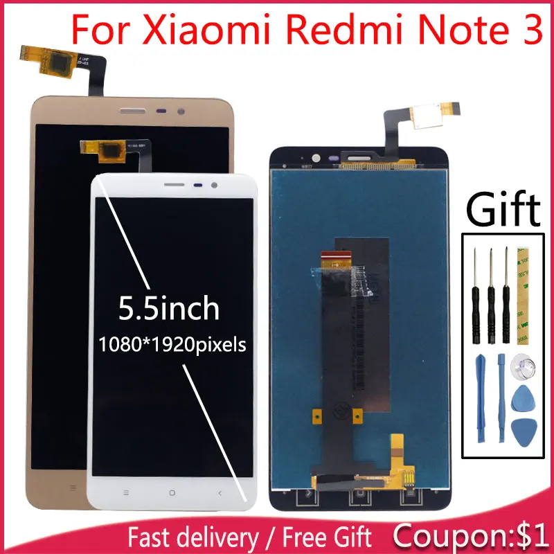 

Good Quality LCD For Xiaomi Redmi Note 3 Note3 147mm LCD Display With Touch Screen Sensor Complete Assembly