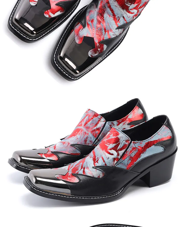 Herrenschuhe aus echtem Leder mit hohem Absatz, die die Körpergröße optisch erhöhen, luxuriöse Business-Casual-Schuhe für Frühling, Bankette, gesellschaftliche Anlässe und Hochzeiten. – Detail 14