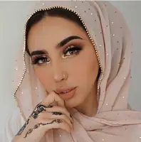 Luksusowe złota szyfonowa szalik na głowę stałe miękkie długie szale muzułmańskie dla kobiet hidżab musulman femme szal i Wrap foulard islamique 1
