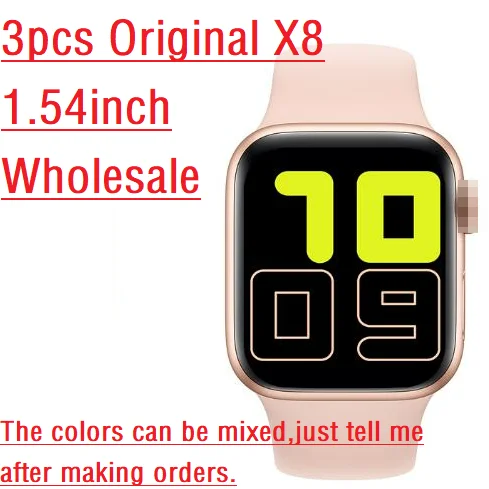 3 pcs Wholesale Original X8 Smart Watch 2021 44mm Dial Call Men Sport 1.54 inch Full Touch Heart Rate Sleep Tracker Smartwatch