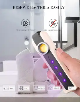

UVC purple work light XPE LED + COB yellow light LED + 4 * UVC LED purple light power display, with hook UVC sterilization lamp