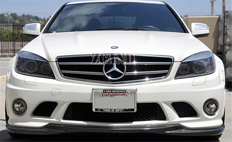 Передний спойлер из настоящего углеродного волокна для Mercedes BENZ W204 c-класс C63 AMG передний бампер 2008-2011