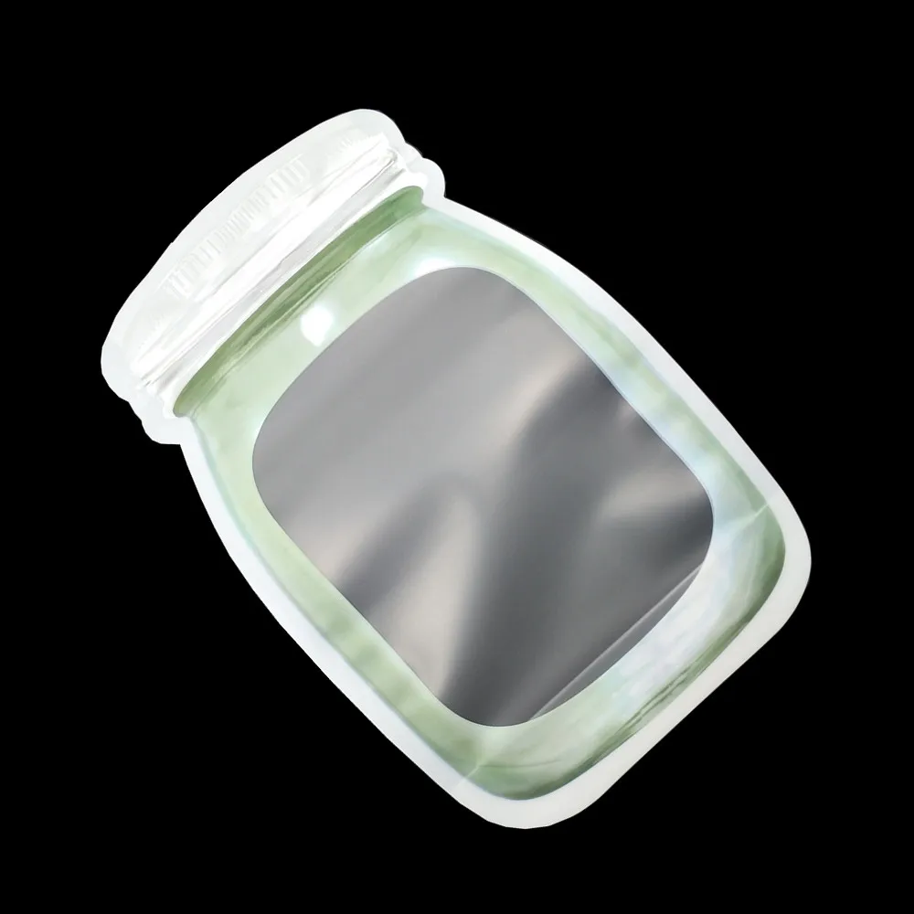 银色自立磨砂圆瓶袋 E