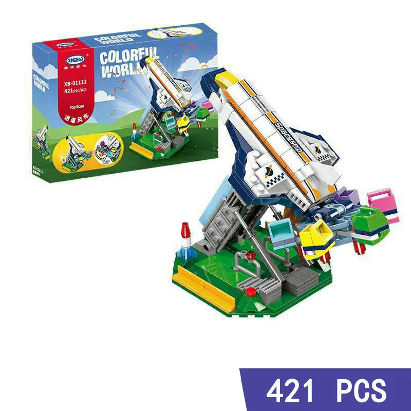 A030-01111 DIY игровая площадка строительные блоки парк развлечений модель колесного обозрения строительство игровой игры игрушки Фигурки Развивающие игрушки для детей Подарки - Цвет: A030-01111
