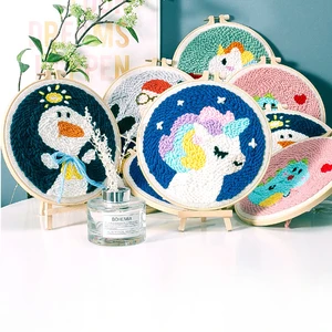 Милый узор, игла, стартовый набор, мягкая пряжа, игла, Набор для вышивки, легкая вышивка, рукоделие, шерсть, работа, домашний декор - изображение