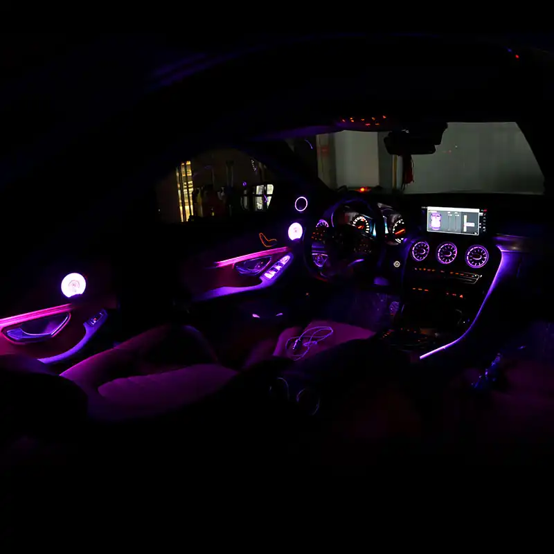 Car Ambient Light For Benz W5 Mercedes A Class 64 Colors Glow Illuminate Ambient Lighting Inside Atmosphered Lamp Glitter Interior Mouldings Aliexpress