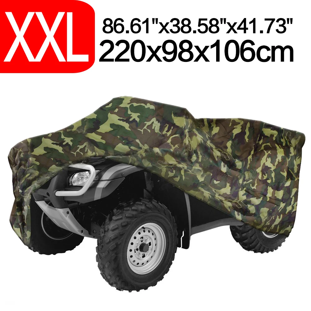 

220 cm 86.61 inch XXL 190T Camouflage ATV Motor Scooter Motorbike Covers Waterproof Rain Proof Dust UV Sun Protector D30