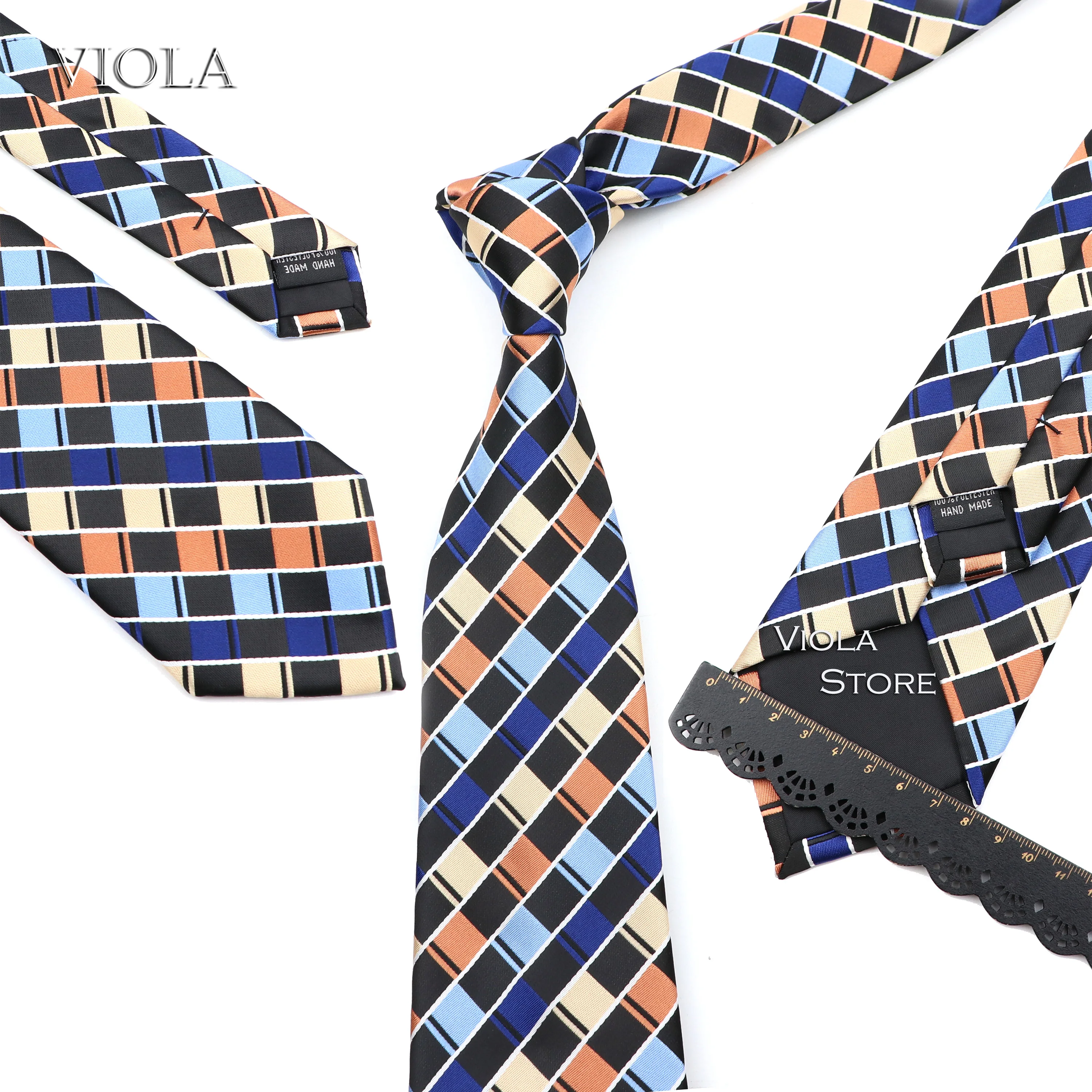 Fashion Plaid Striped 8cm Polyester Necktie Men Suit Formal Classic Tie Office Business Tuxedo Shirt Cravat Gift Male Accessory