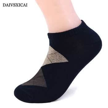 

5Pairs/lot=10pieces Mens Casual Cotton Socks Summer Short Diamond Shape Fashion Male Invisible Socks