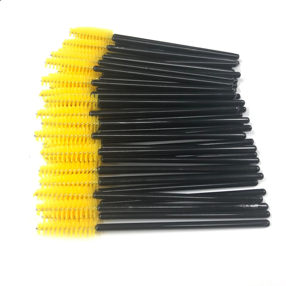 

50Pcs Plastic Handle Eyelashes Brush Disposable Eyelash Brushes Makeup Tool Synthetic Colorful Brushes for Eye Lashes