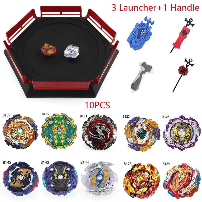 10 шт. набор beyblades burst с ручкой пускового устройства и металлической рукояткой Arena