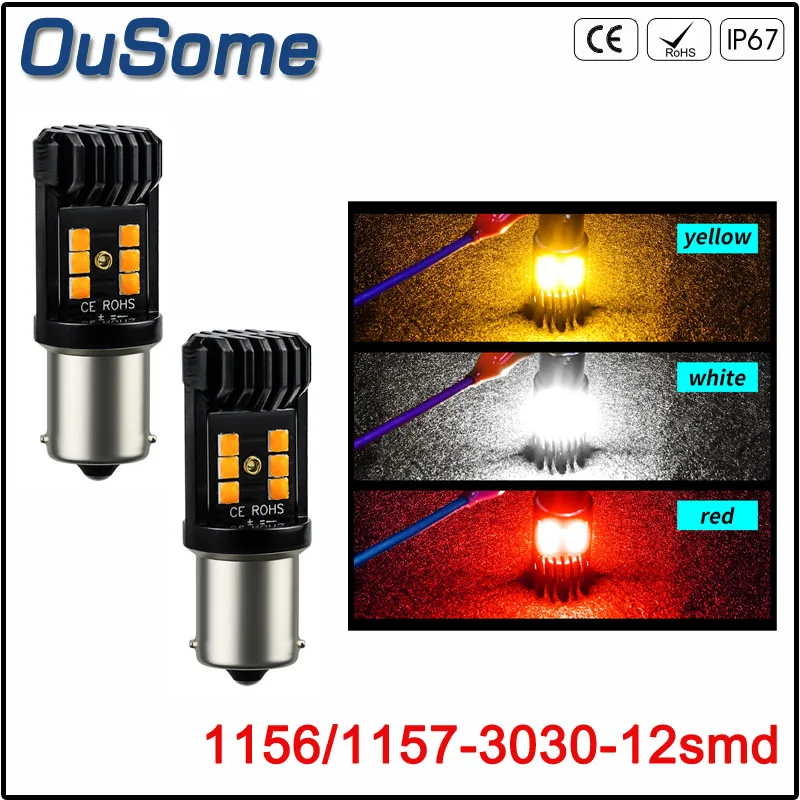 1156 BA15S 1157 BAY15D P21W BA15D 12Led 3030 Автомобильные светодиодные указатели поворота