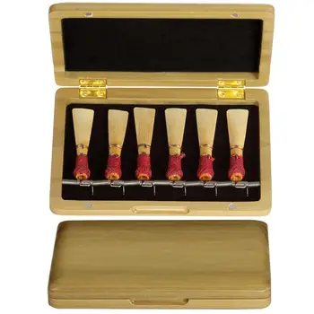 

Solid Walnut Wooden Bassoon Reeds Oboe Protective Case Large Capacity Storage Box Holder Compact for 6pcs Bassoon Reeds