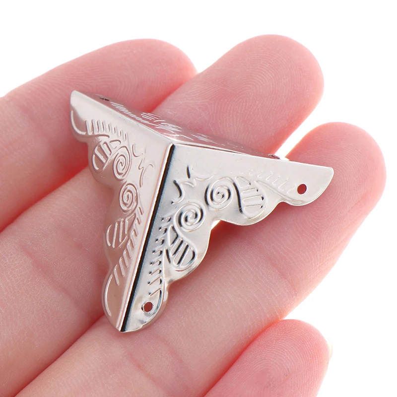 10pcs as picture 10 шт. антикварная шкатулка для украшений угловая ножка Деревянный чехол Угловой протектор цветы бронзовых оттенков узор резные металла ремесла 2,5*2,5*2,5 см - Цвет: 10pcs as picture