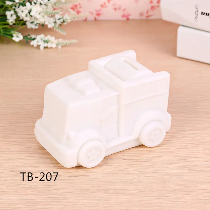 

Vinyl Car Coin Bank Customizable Coloured Drawing Car White Embryo Toy DIY Coloured Drawing Wrestling Is Not Bad Car Coin Bank