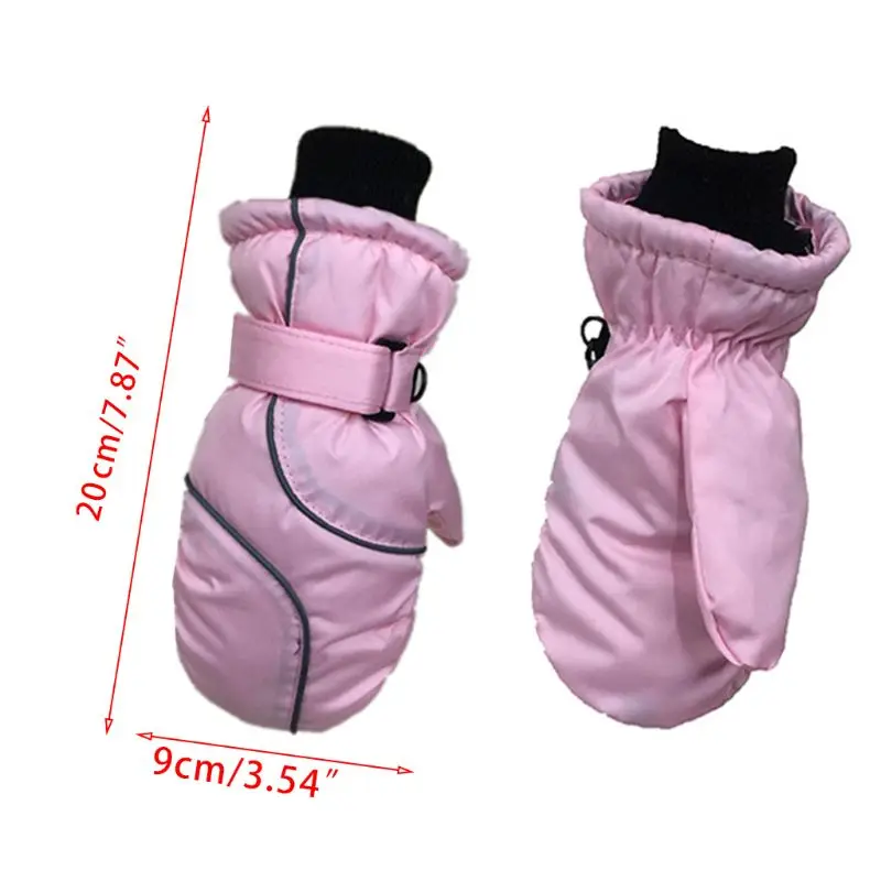 Зимние лыжные перчатки для детей ясельного возраста, водонепроницаемые, ветрозащитные, одноцветные, в стиле пэчворк, утепленные, регулируемые, эластичные варежки, От 5 до 9 лет