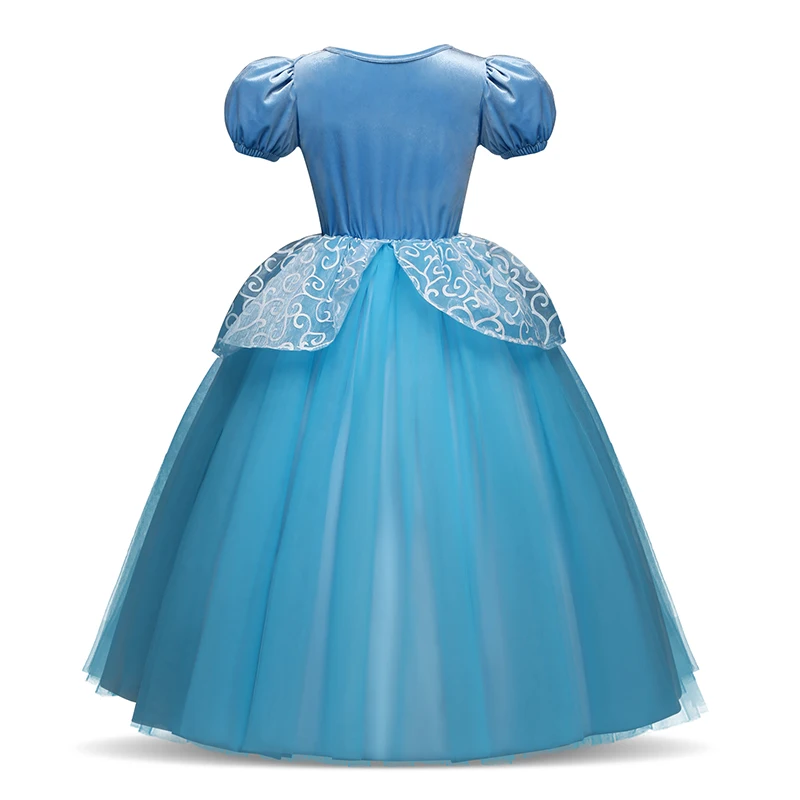 frock designs Cinderella Cosplay Costume Kids Clothes For Girls Dress Baby Girl Ball Gown Princess Dresses For Birthday Party Crown Gloves backless dress