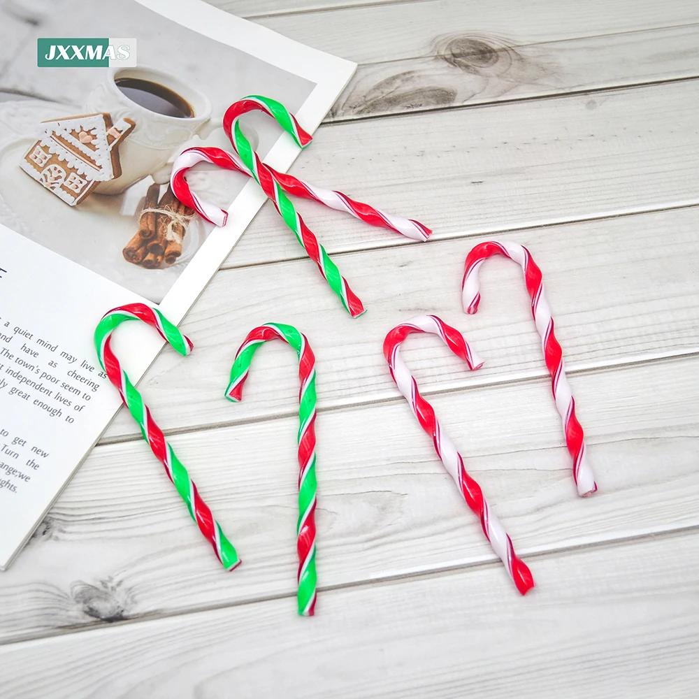 Christmas Pendant Plastic Candy Cane Artificial Lollipop Home Xmas Tree Decoration New Year Children's Gift Natal Navidad