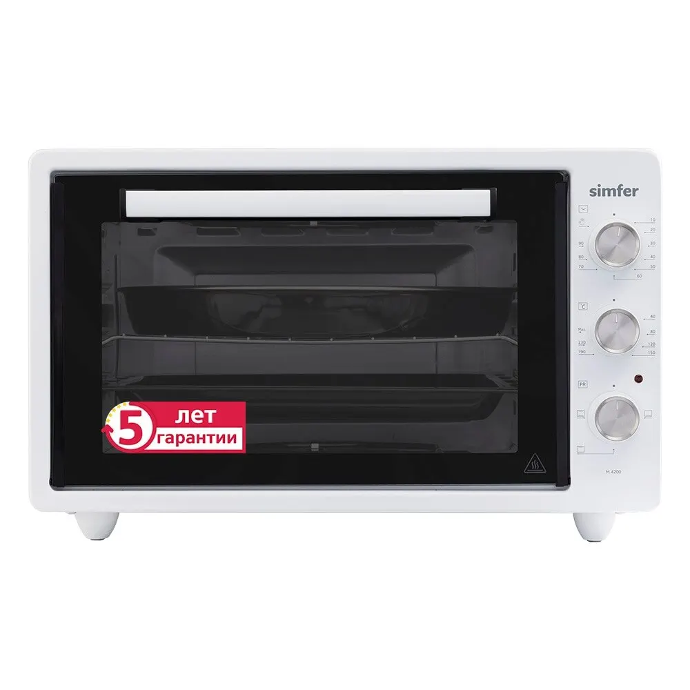 Мини-печь Simfer M4200 выпекает хлеб мультипечь круглый противень 3 режима работы |