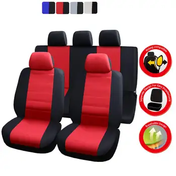 

9pcs Universal Car Front Back Seat Cover Soft Sponge Car Seat Cover with Headrest Protector Set Full Coverage Cover for Vehicle