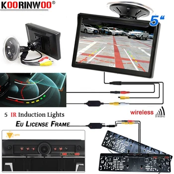 Koorinwoo EU 라이센스 무선 주차 스크린 흡입 모니터 + 움직이는 다이나믹 와이드 앵글 야간 투시경 자동차 후면보기 카메라 트렁크