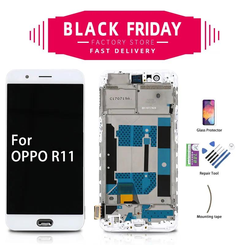 

5.5 "Original AMOLED For OPPO R11 LCD Display Touch Screen For OPPO R11 Display CPH1707 With Frame 1080x1920 pixels