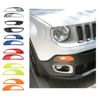 

For 2015-17 Jeep Renegade Front DRL Daytime Running Light Frame Decor Cover Trim