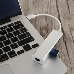 Практичный 3 порта USB 3,0 Gigabit Ethernet Lan RJ45 сетевой адаптер концентратор до 1000 Мбит/с для Mac PC высокая производительность