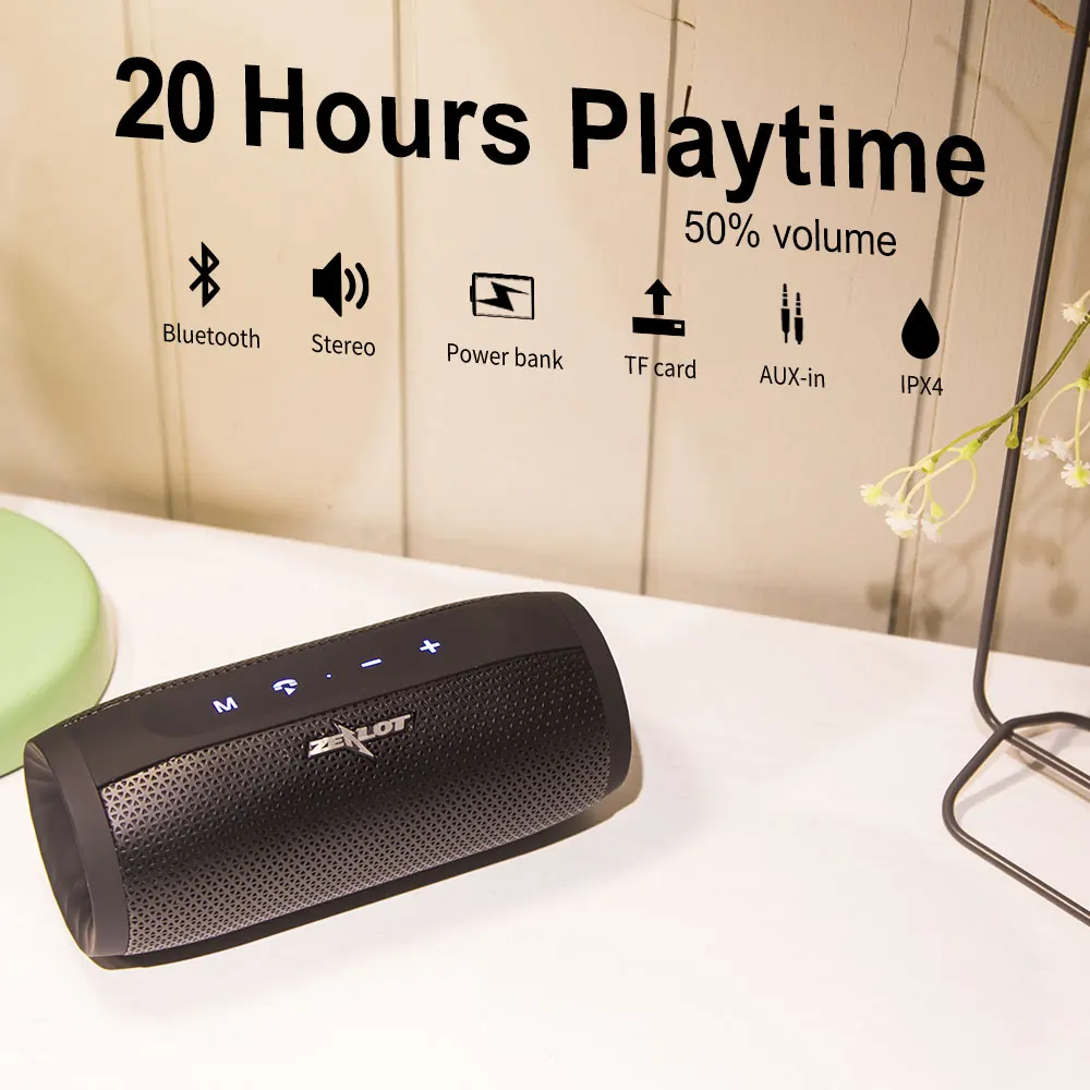S16 Wireless Portable Speaker Column 3D Stereo Bluetooth Speaker Bass Subwoofer Speakers with Mic Support TF Card,AUX