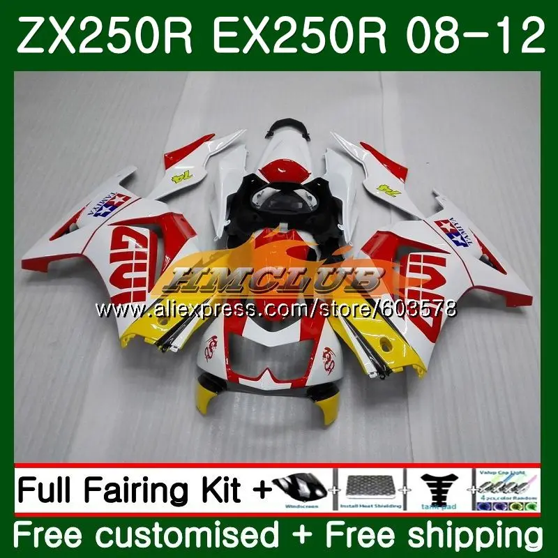 Body For KAWASAKI NINJA ZX-250R ZX250R 08 09 10 11 12 24CL.79 ZX 250R EX 250 EX250 2008 2009 2010 2011 2012 Fairing Red White Body For KAWASAKI NINJA ZX-250R ZX250R 08 09 10 11 12 24CL.79 ZX 250R EX 250 EX250 2008 2009 2010 2011 2012 Fairing Red White