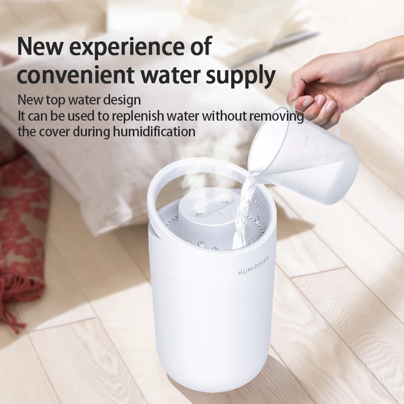 1Pcs Air Humidifier 3L large-capacity Air Purifier For Home Bedroom Portable Water-adding Office Double-Jet Humidifier Sprayers-1