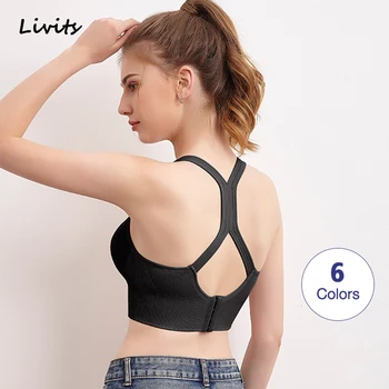 

Women's Sports Bra Push Up Elastic Crop Tops Underwear Shockproof Running Gym Wear Athletic Fitness Sexy For Female