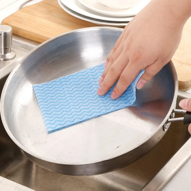 

80pcs Environmental Disposable Washing Dish Towel Magic Kitchen Cleaning Cloth Non-stick Oil Wiping Rags Towel Bag