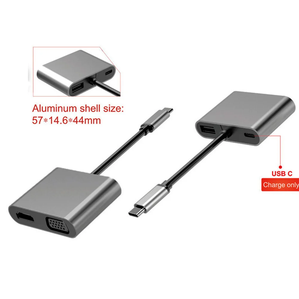 Type-c к HDMI аудио-видео адаптер USB3.0 PD быстрое зарядное устройство для дома 4 в 1 4K