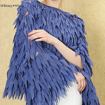 

WHITNEY WANG Blouses 2020 Spring Fashion Streetwear Designer Style Feathery Blouse Women Blusas Lady Shirt Top